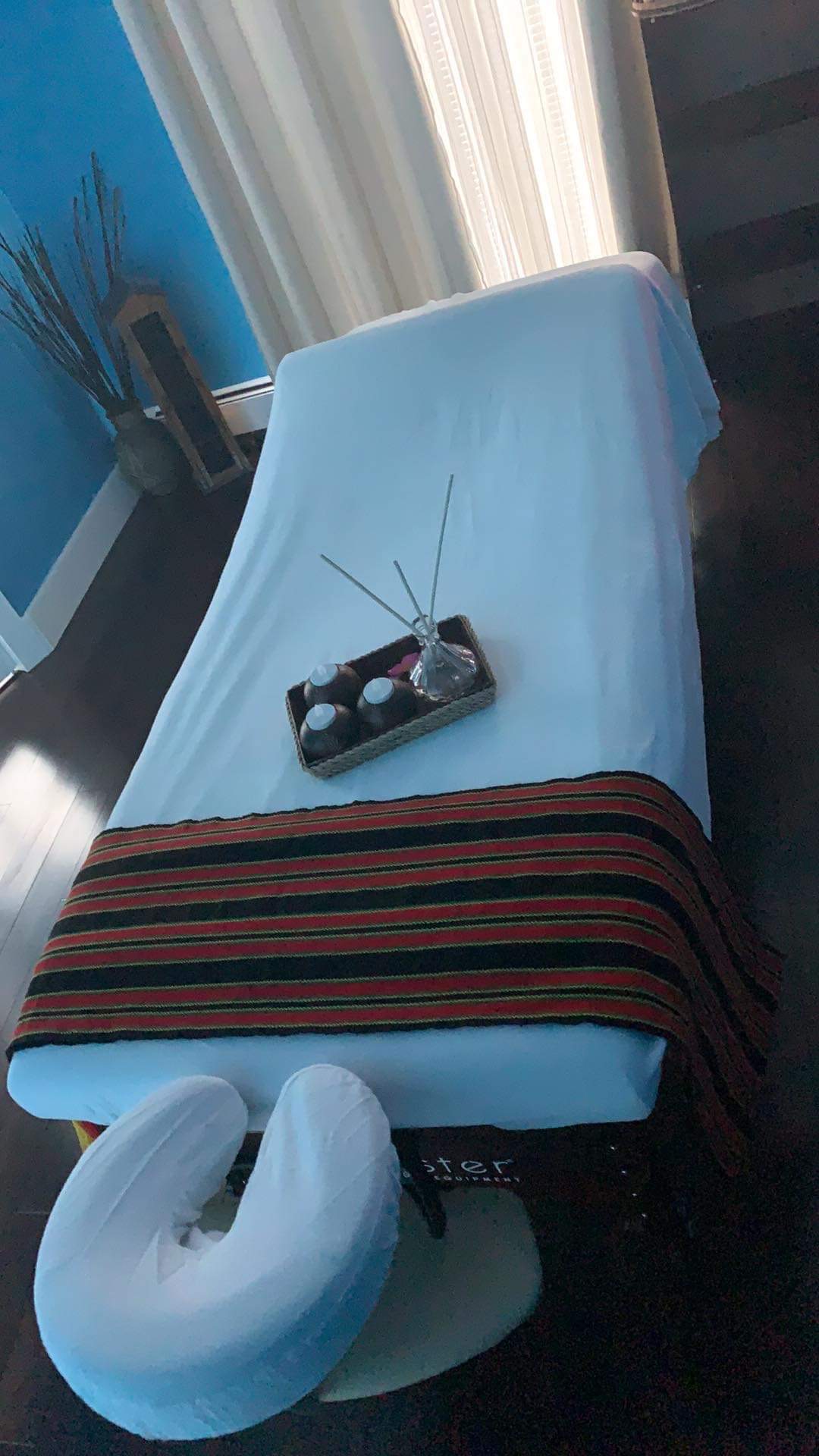 Private treatment room with Igorot woven textile